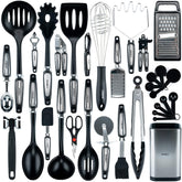 Kitchen Utensils Set with Holder: Silicone Cooking Utensils Set for Nonstick Cookware, KitcCooking Set Kitchen Set for Home Kitchen Accessories Set