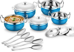 Classic Essential 5pcs coloured handi Induction Bottom Cookware Set (Stainless Steel, 5 - Piece)
