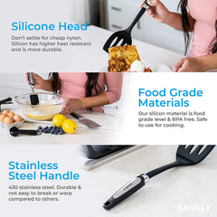 Kitchen Utensils Set with Holder: Silicone Cooking Utensils Set for Nonstick Cookware, KitcCooking Set Kitchen Set for Home Kitchen Accessories Set